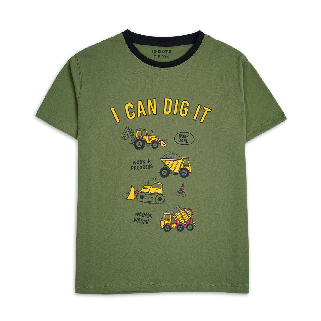 BOYS GREEN CONSTRUCTION TEE