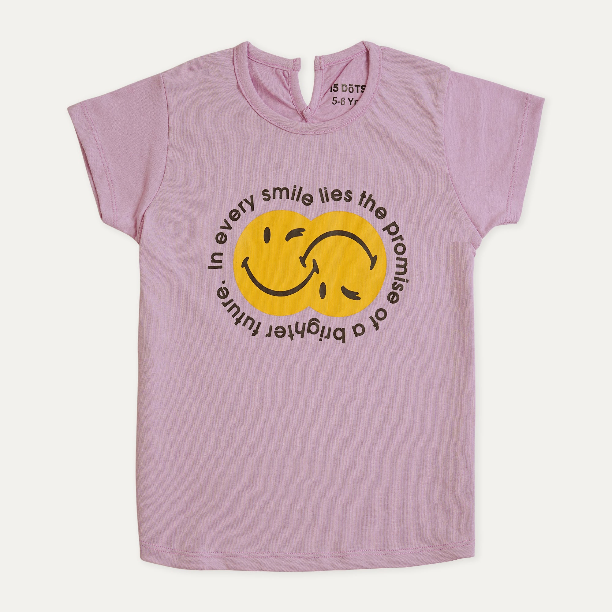 GIRLS PINK SMILEY TEE