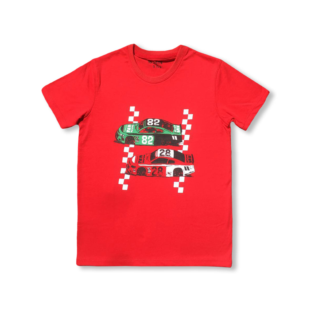 BOYS RED RACE TEE