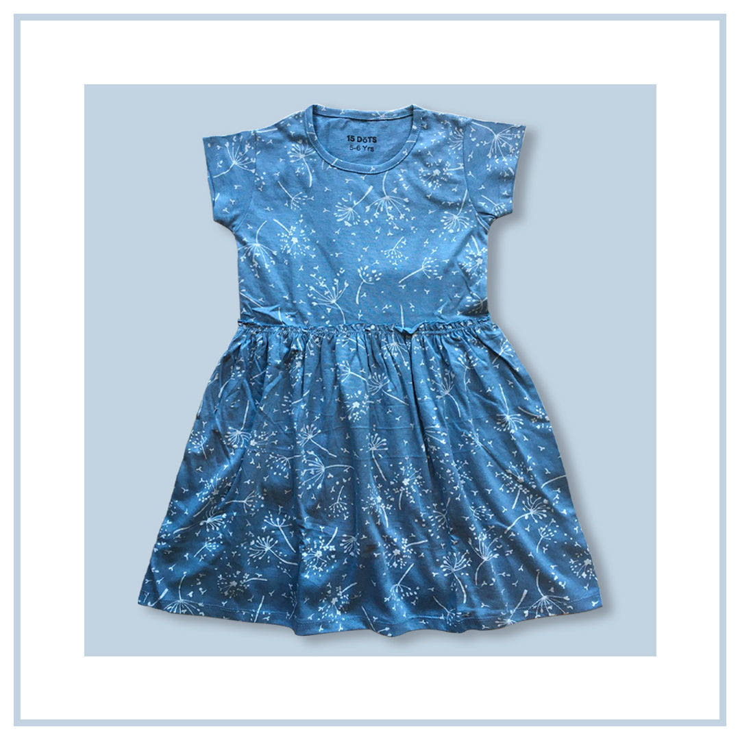 BLUE FLORAL PRINTED DRESS